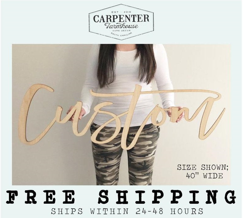 Personalized Custom Name Wood Sign in 27 Fonts